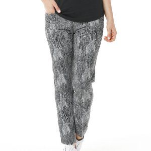 IBKUL printed ankle pant - snake Black/White
